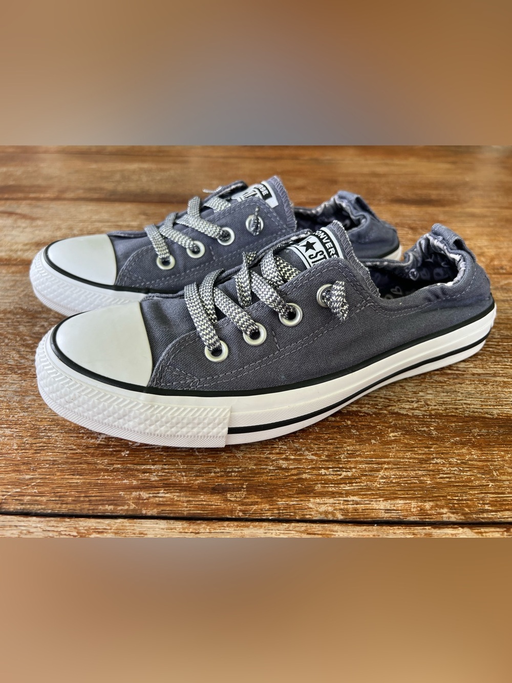 Converse Chuck Taylor All Star Shoreline Slip On Charcoal Glitter Women’s 9